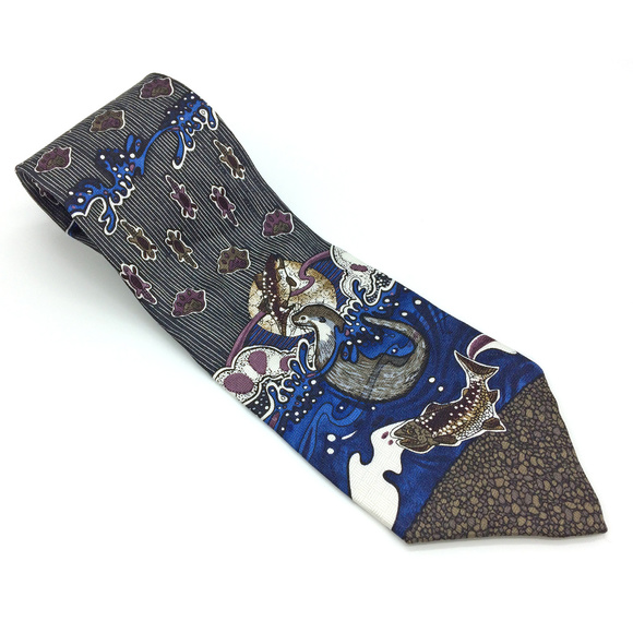 RARE Vintage Visions by Oscardo Native Otter or Seal Tie - Picture 2 of 5